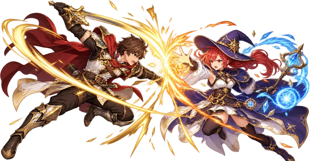 Two players fighting in PvP